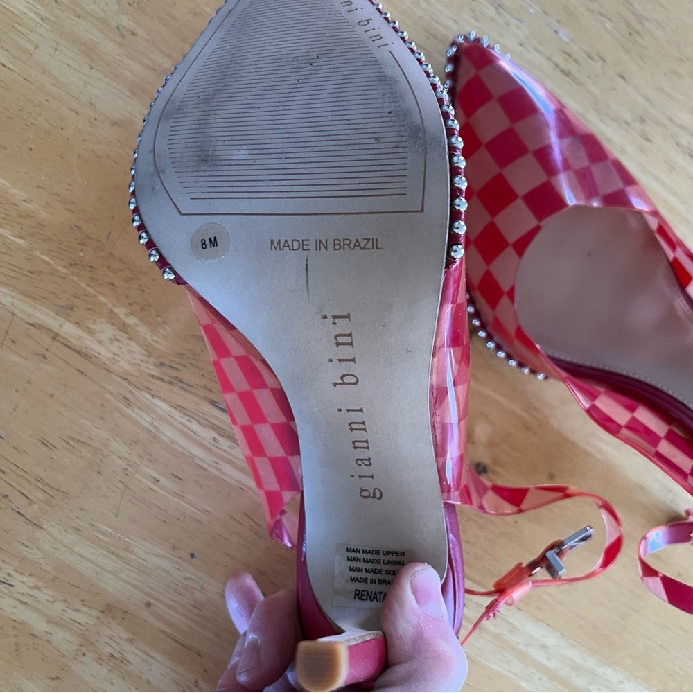 Gianni Bini Renatay Clear Checkered Heels - Picture 4 of 8